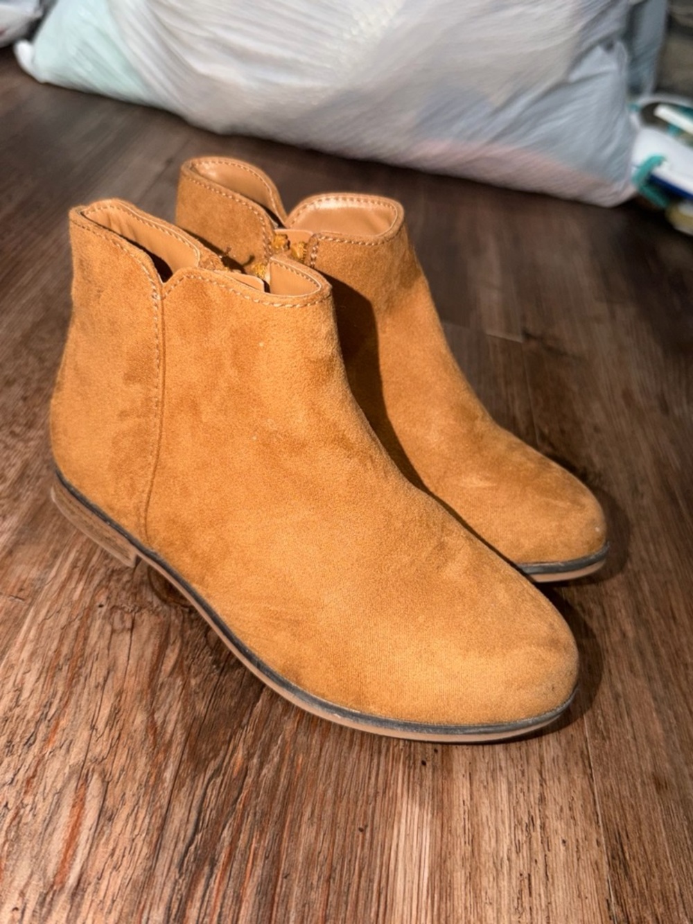 Suede Ankle Boots in Camel